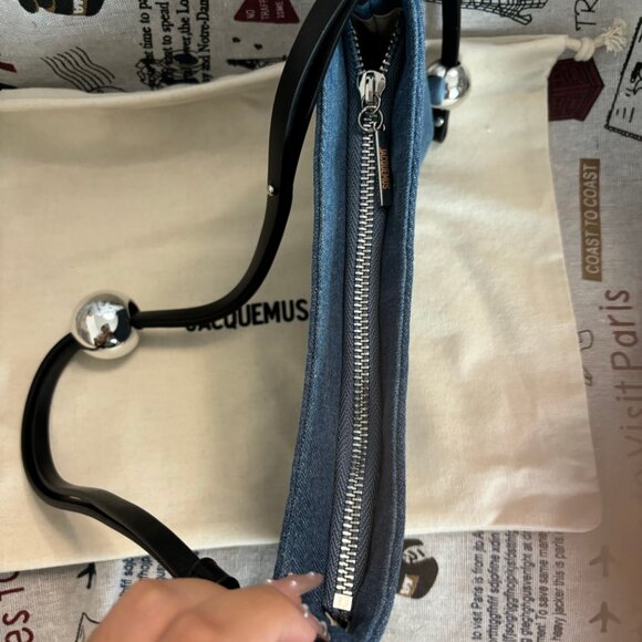 Jacquemus Le Bisou Perle Denim Shoulder Bag - Picture 3 of 5